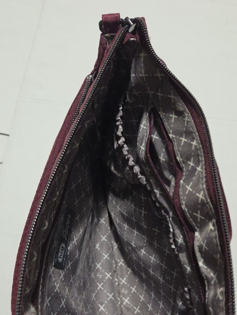 lug Pacer Wine Red Crossbody with Pyramid Studs - Picture 9 of 10